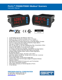 Thumbnail of document Manual - PD6080 ProVu Decimal Display Modbus Scanner